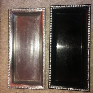 Black and Silver Bedazzled Trays
